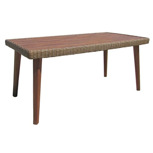 GARDEN PLEASURE Gartentisch »CARSON«, BxL: 90 x 162 cm, Akazienholz/Kunstoffgeflecht - braun