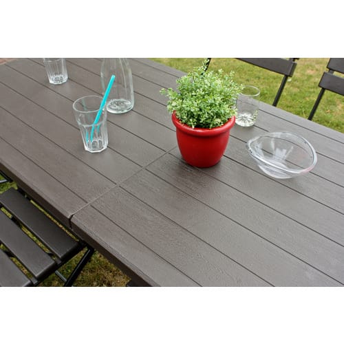 GARDEN PLEASURE Klapptisch »Tabora«, mit Kunststoff-Tischplatte, BxTxH: 180 x 74,5 x 73 cm - braun