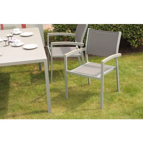 GARDEN PLEASURE Gartenmöbelset, 4 Sitzplätze, Aluminium/stein - grau