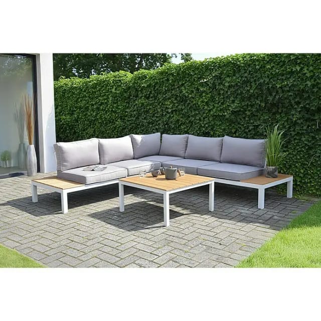 GARDEN PLEASURE Loungeset, 4 Sitzplätze, Aluminium/polystyrol_eps - braun
