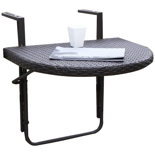 GARDEN PLEASURE Balkonhängetisch »Agra«, mit Aluminium-Tischplatte, BxTxH: 60 x 50 x 43 cm - braun