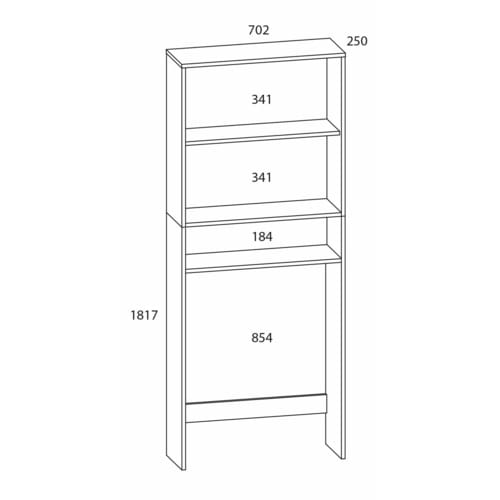VCM Waschmaschinenschrank »Lona«, BxHxT: 64 x 182 x 27 cm - braun