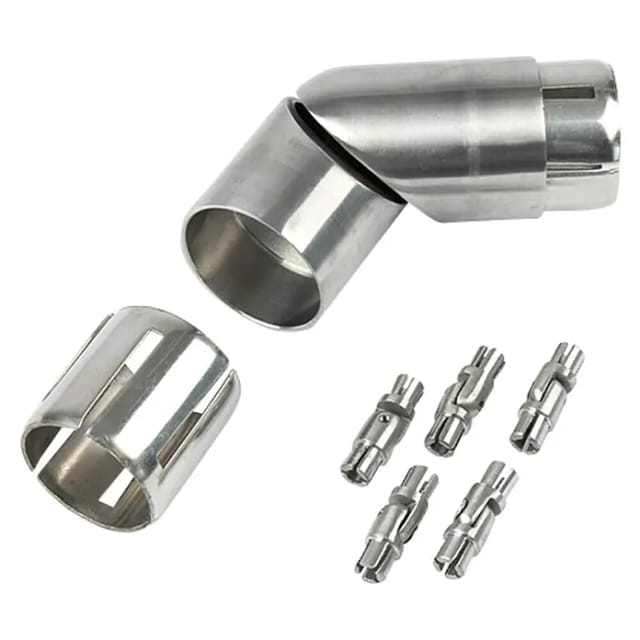DOLLE Eckverbindung, Ø 4 cm, Silber, Edelstahl - silberfarben