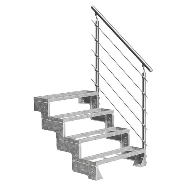 DOLLE Außentreppe »Gardentop«, 4 Einlegestufen, silber, 72 cm Geschosshöhe - silberfarben