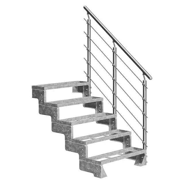 DOLLE Außentreppe »Gardentop«, 5 Einlegestufen, silber, 90 cm Geschosshöhe - silberfarben