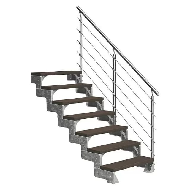 DOLLE Außentreppe »Gardentop«, 7 Vollstufen, braun, 126 cm Geschosshöhe