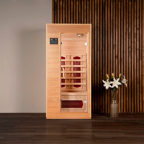 HOME DELUXE Infrarotkabine, für 1 Person, Fronteinstieg, Keramikstrahler - beige