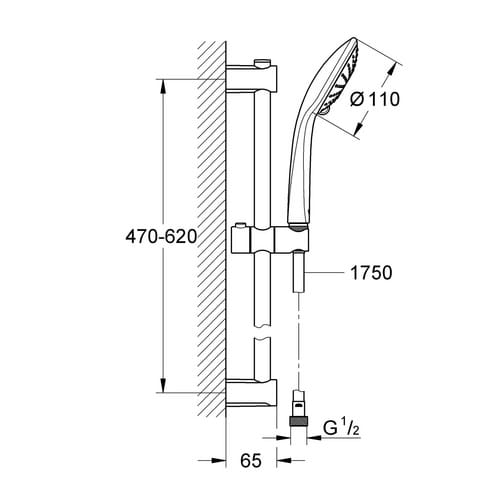 GROHE Brausegarnitur »Vitalio Joy 110 Massage«, chromfarben - silberfarben