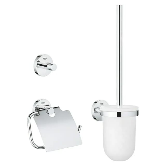 GROHE Bad-Accessoire-Set »essentials«, Metall/Glas, chromfarben - silberfarben