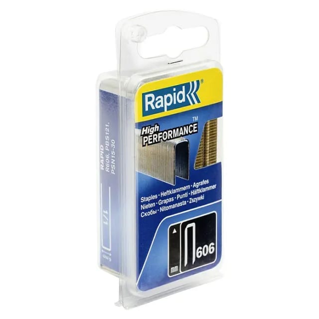 RAPID Tackerklammern, 12 mm, Heftklammer Typ 606, 1200 St., in Blisterverpackung - silberfarben