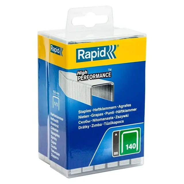 RAPID Tackerklammern, 14 mm, Heftklammer Typ 140, 5000 St., in wiederverschließbarer Kunststoffbox - silberfarben