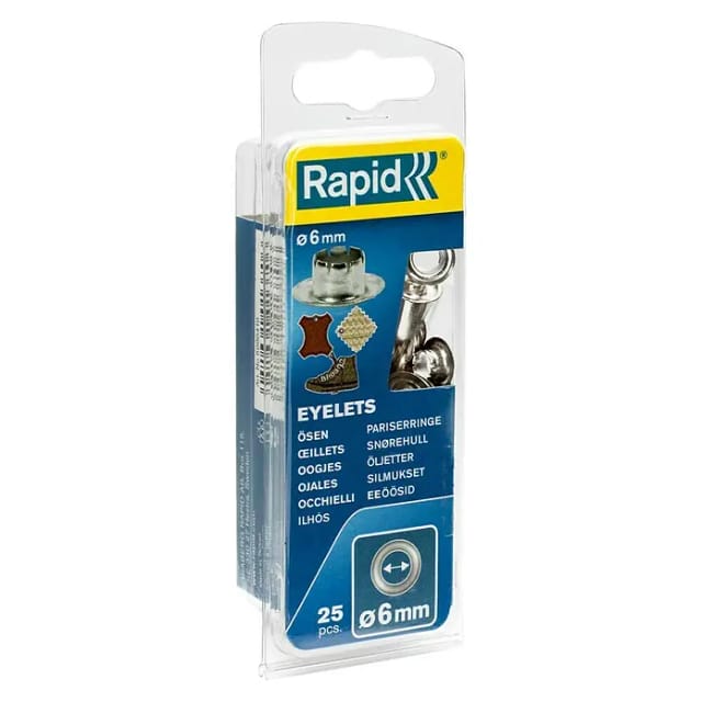RAPID Ösen, 25 Stück , Für: Textilien, Leder und Schuhe - silberfarben