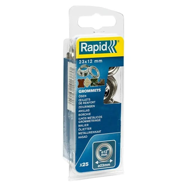 RAPID Ösen, 25 Stück, Für: Textilien, Leder und Ölzeug - silberfarben