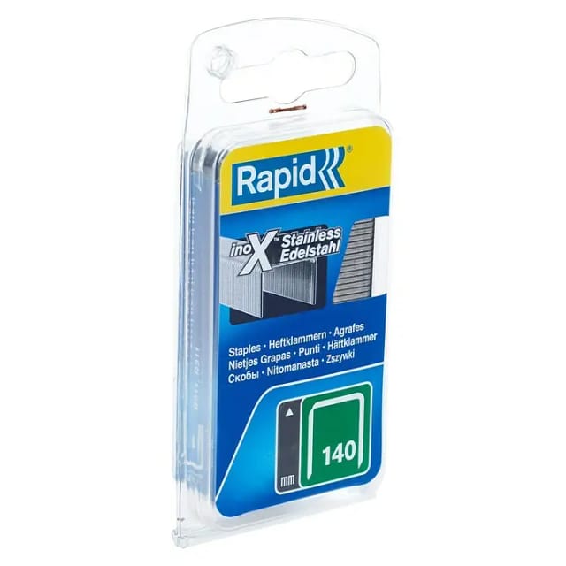 RAPID Tackerklammern, 10 mm, Heftklammer Typ 140, 650 St., in Blisterverpackung - silberfarben