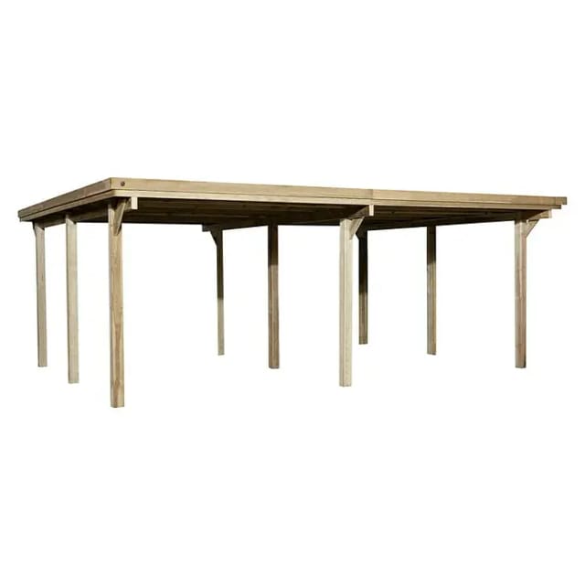 WEKA Doppelcarport »618«, Gr. 1, Flachdach, Holz, kesseldruckimprägniert - braun