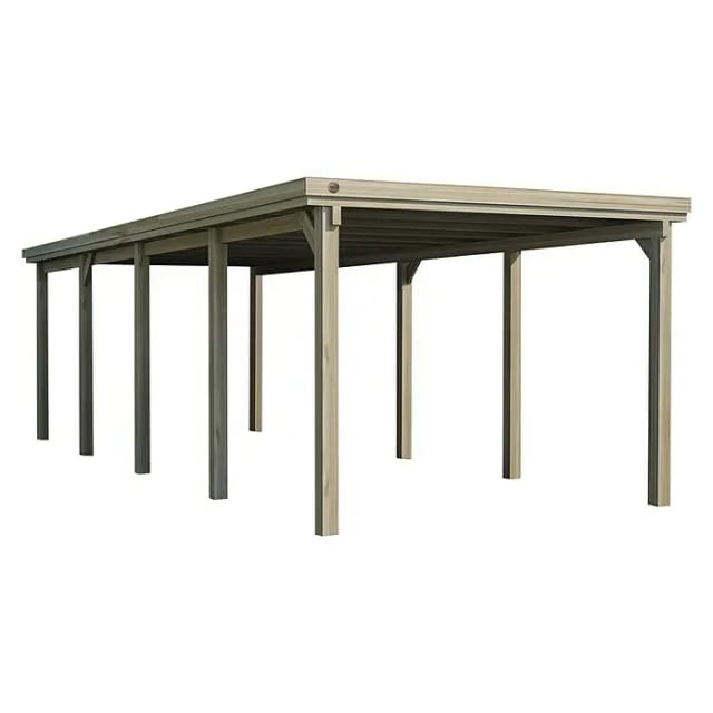 WEKA Einzelcarport »617«, Gr. 3, Flachdach, Holz, kesseldruckimprägniert - braun