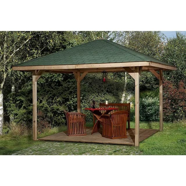 WEKA Sitzlaube »Paradies Größe 4«, Zeltdach, viereckig, BxT: 433 x 433 cm - beige