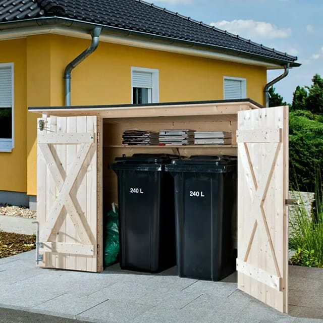 WEKA Gartenhaus »Pultdach-Merzweckschrank«, Holz, BxHxT: 219 x 151 x 84 cm (Außenmaße inkl. Dachüberstand) - beige