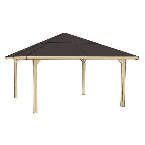 WEKA Gartenhaus »Gartenoase 651«, Holz, BxHxT: 480 x 314 x 404 cm (Außenmaße inkl. Dachüberstand) - braun