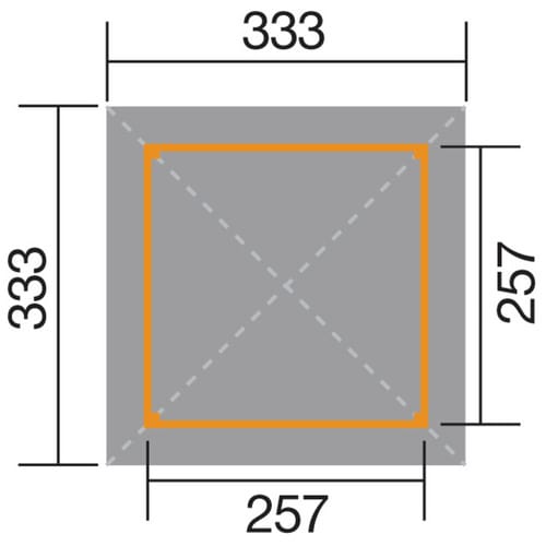 WEKA Pavillon »Paradies«, BxHxT: 333 x 286 x 333 cm - beige