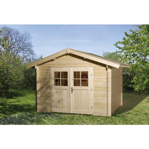 WEKA Gartenhaus »Premium«, Holz, BxHxT: 380 x 262 x 200 cm (Außenmaße inkl. Dachüberstand) - beige