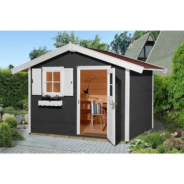WEKA Gartenhaus »123 Gr.3«, Holz, BxHxT: 390 x 247 x 205 cm (Außenmaße inkl. Dachüberstand) - grau