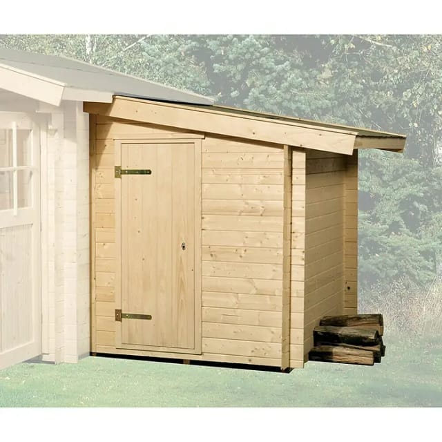 WEKA Anbauschuppen, Holz, natur - beige