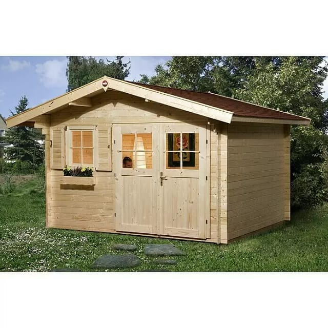 WEKA Gartenhaus »109 Gr.2«, Holz, BxHxT: 420 x 262 x 300 cm (Außenmaße inkl. Dachüberstand) - beige
