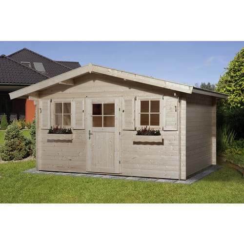 WEKA Gartenhaus »110 Gr.1«, Holz, BxHxT: 460 x 262 x 300 cm (Außenmaße inkl. Dachüberstand) - beige