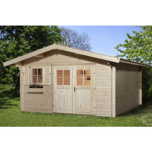 WEKA Gartenhaus »111 Gr.1«, Holz, BxHxT: 460 x 262 x 250 cm (Außenmaße inkl. Dachüberstand) - beige