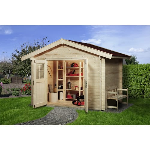 WEKA Gartenhaus »132 Gr.3«, Holz, BxHxT: 380 x 262 x 300 cm (Außenmaße inkl. Dachüberstand) - beige