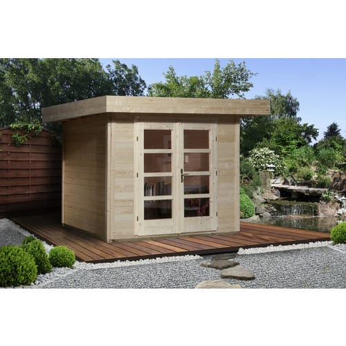 WEKA Gartenhaus »126 Gr.2«, Holz, BxHxT: 356 x 226 x 314 cm (Außenmaße inkl. Dachüberstand) - beige