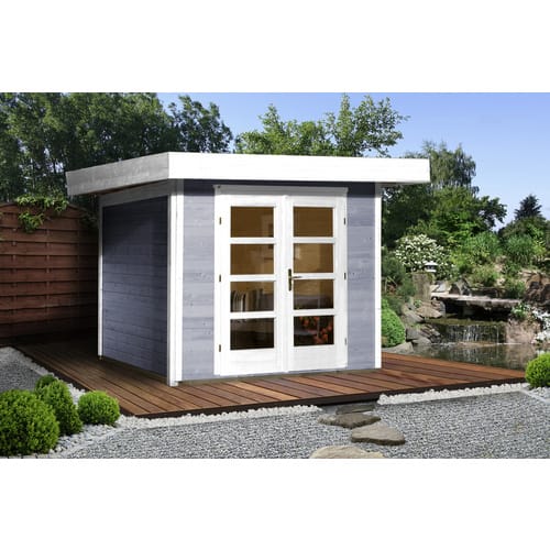 WEKA Gartenhaus »126 Gr.3«, Holz, BxHxT: 356 x 226 x 301 cm (Außenmaße inkl. Dachüberstand) - grau