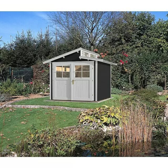 WEKA Gartenhaus »226 Gr.2«, Holz, BxHxT: 267 x 252 x 261 cm (Außenmaße inkl. Dachüberstand) - grau
