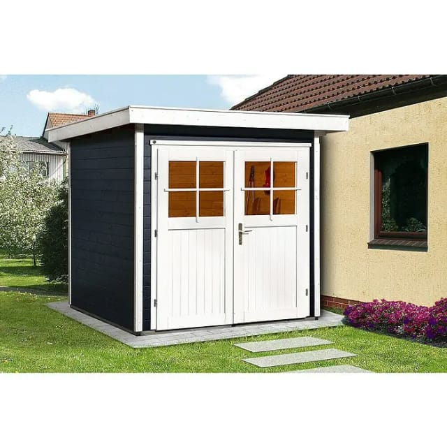 WEKA Gartenhaus »227 Gr.1«, Holz, BxHxT: 225 x 217 x 209 cm (Außenmaße inkl. Dachüberstand) - grau