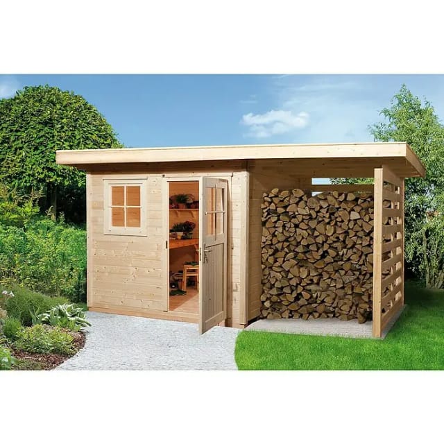 WEKA Gartenhaus »170 A Gr.3«, Holz, BxHxT: 504 x 226 x 300 cm (Außenmaße inkl. Dachüberstand) - beige