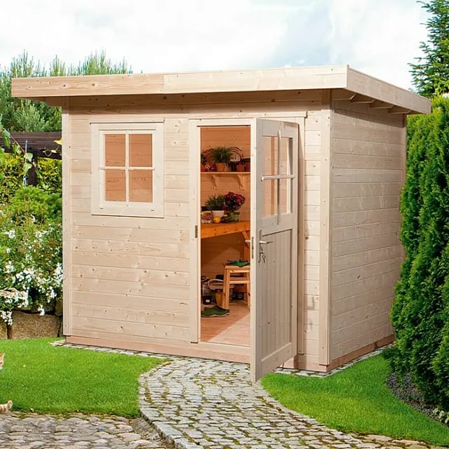 WEKA Gartenhaus »170 Gr.1«, Holz, BxHxT: 280 x 226 x 280 cm (Außenmaße inkl. Dachüberstand) - beige