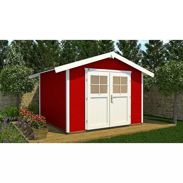 WEKA Gartenhaus »122 Gr.3«, Holz, BxHxT: 380 x 245 x 205 cm (Außenmaße inkl. Dachüberstand) - rot