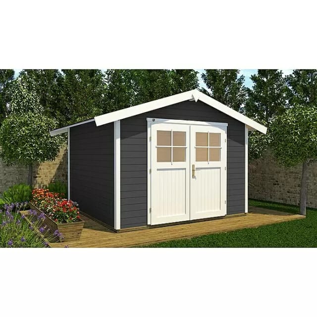WEKA Gartenhaus »Casa Gr. 2«, Holz, BxHxT: 380 x 249 x 295 cm (Außenmaße inkl. Dachüberstand) - grau