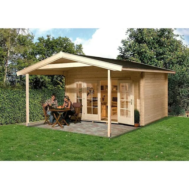 WEKA Gartenhaus »137 A Gr.1«, Holz, BxHxT: 460 x 262 x 500 cm (Außenmaße inkl. Dachüberstand) - beige