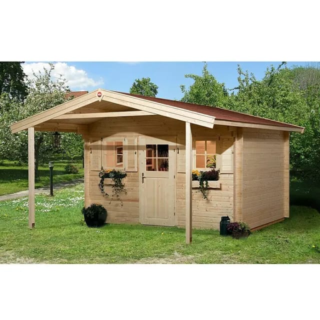 WEKA Gartenhaus »138 A Gr.1«, Holz, BxHxT: 450 x 296 x 500 cm (Außenmaße inkl. Dachüberstand) - beige