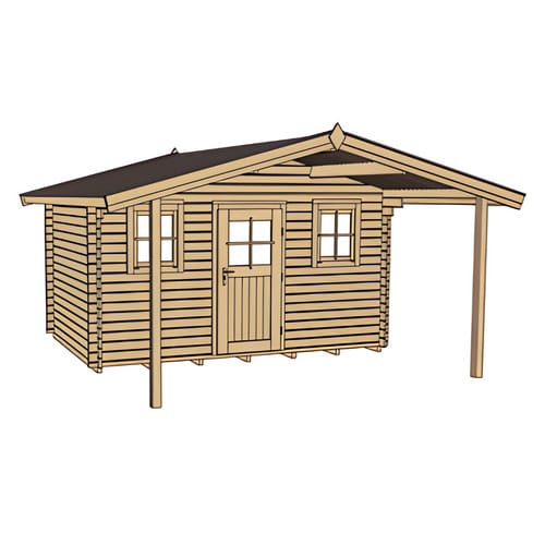 WEKA Gartenhaus »138 A Gr.2«, Holz, BxHxT: 450 x 296 x 590 cm (Außenmaße inkl. Dachüberstand) - beige