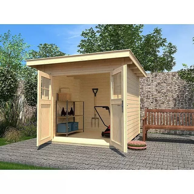 WEKA Gartenhaus »179 Gr.4«, Holz, BxHxT: 356 x 224 x 301 cm (Außenmaße inkl. Dachüberstand) - beige