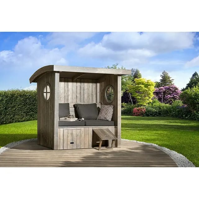 WEKA Gartenhaus »Merano«, Holz, BxHxT: 198 x 181 x 93 cm (Außenmaße inkl. Dachüberstand) - grau