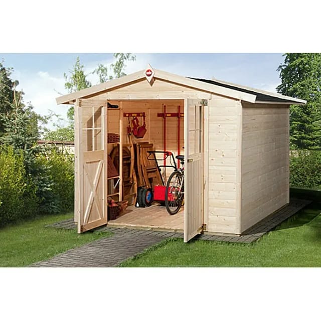 WEKA Gartenhaus »316 Gr.3«, Holz, BxHxT: 290 x 221 x 194 cm (Außenmaße inkl. Dachüberstand) - beige