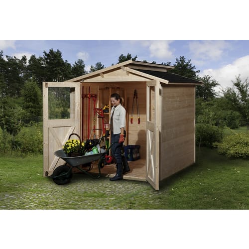 WEKA Gartenhaus »323 Gr.2«, Holz, BxHxT: 290 x 221 x 194 cm (Außenmaße inkl. Dachüberstand) - beige