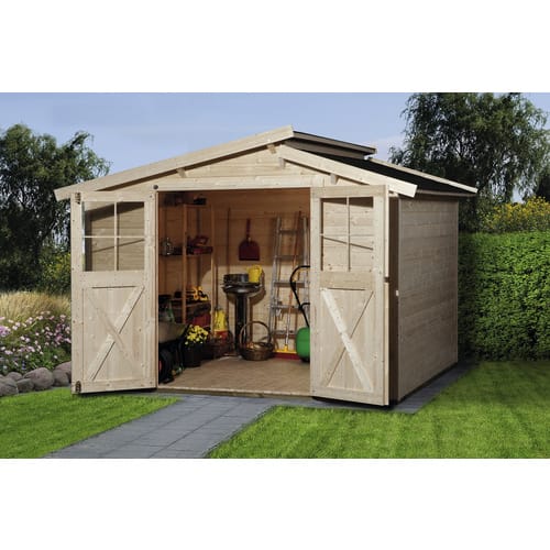 WEKA Gartenhaus »323 Gr.3«, Holz, BxHxT: 330 x 232 x 194 cm (Außenmaße inkl. Dachüberstand) - beige