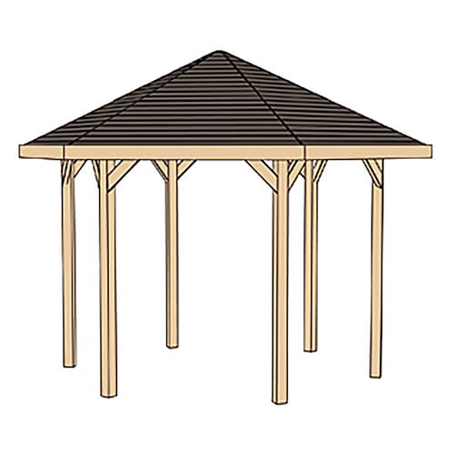WEKA Sitzlaube »Paradies 2«, sechseckdach|zeltdach, sechseckig, BxT: 399 x 461 cm - beige