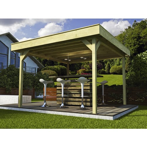 WEKA Sitzlaube »657«, Flachdach, rechteckig, BxT: 349 x 360 cm - braun