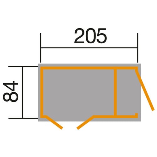 WEKA Gartenschrank, BxHxT: 215 x 152 x 95 cm, anthrazit/weiß - grau